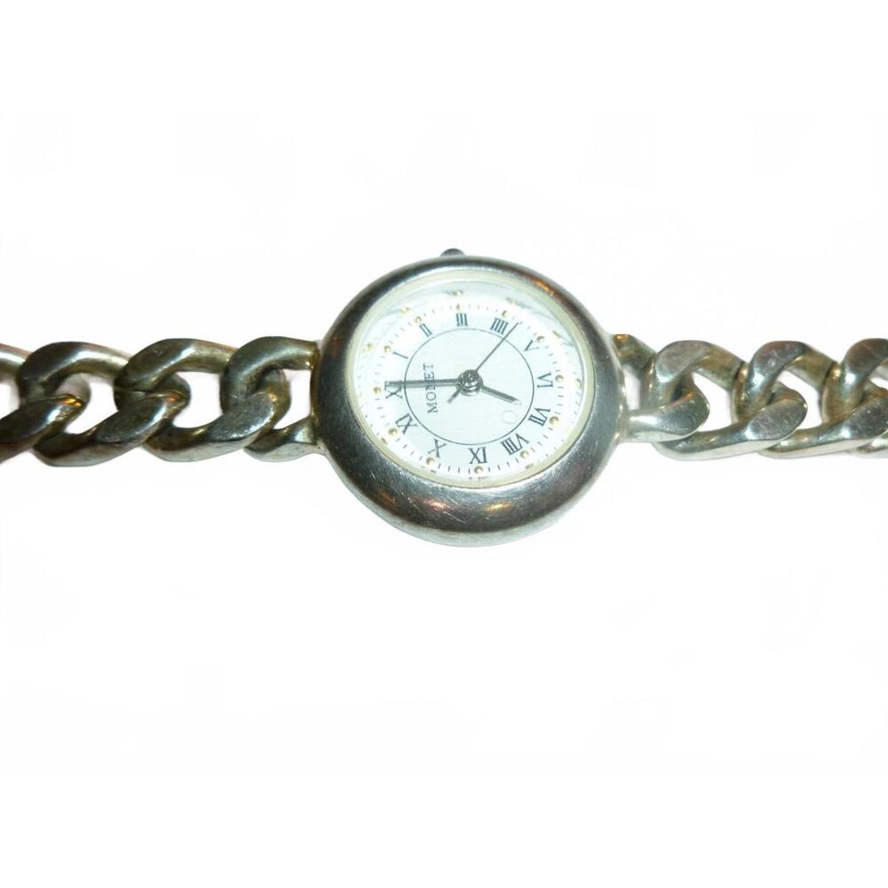 Monet Womens Silver Tone Quartz Watch